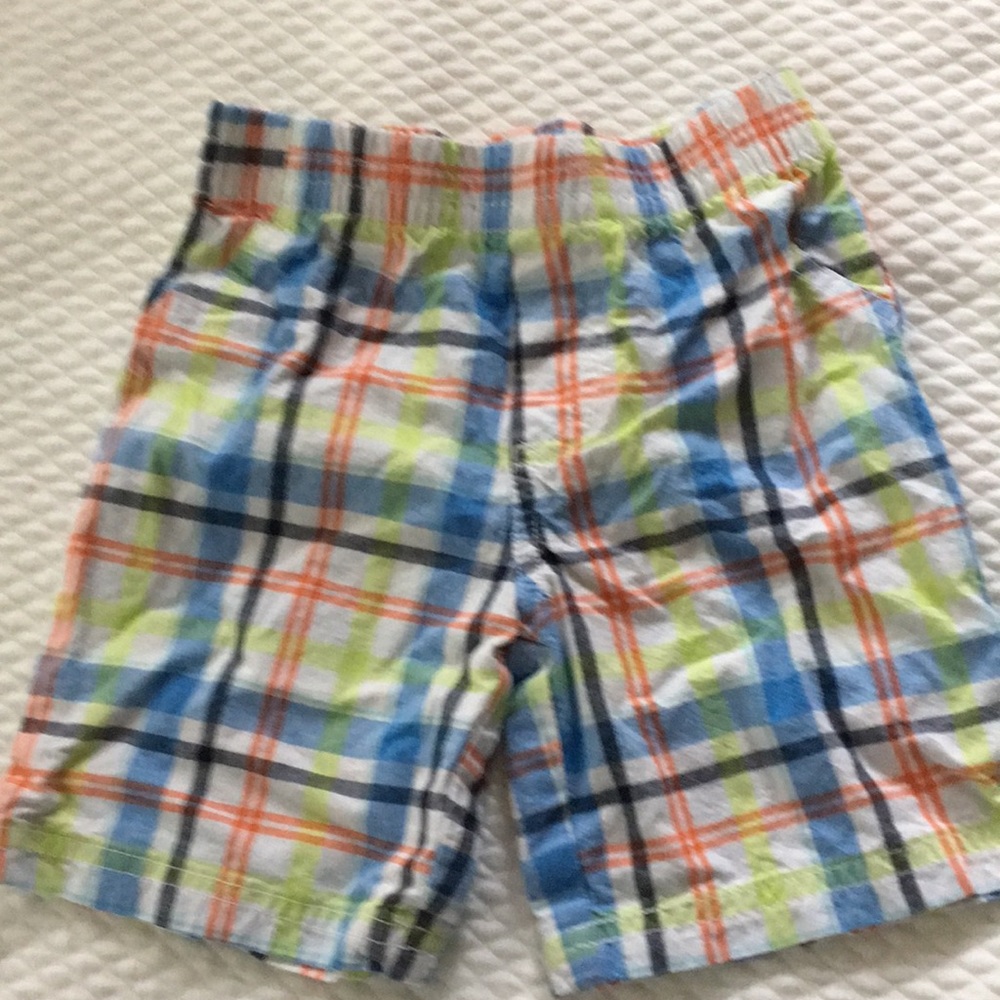 Koala Kids boys plaid preppy shorts elastic waistband size 24m/2T multicolor